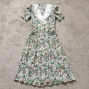 VTG ~ 1990s ~ karin stevens ~ Floral Drop Waist Dress ~ Cottagecore ~ Size 14